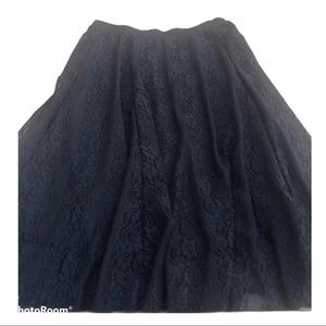 Black Lace Midi Skirt